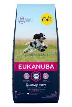 Eukanuba Dog Puppy Medium 18kg BONUS