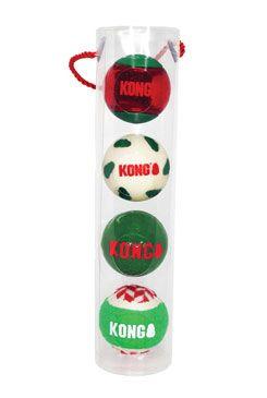 Kong hračka pes Vánoční míčky Kruuse 4ks