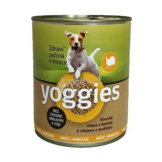 800g Yoggies zvěřinová konzerva pro psy s dýní a pupálkovým olejem.